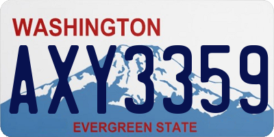 WA license plate AXY3359