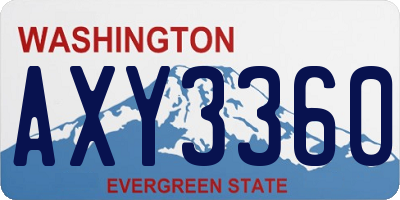 WA license plate AXY3360