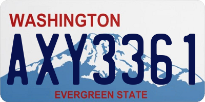 WA license plate AXY3361