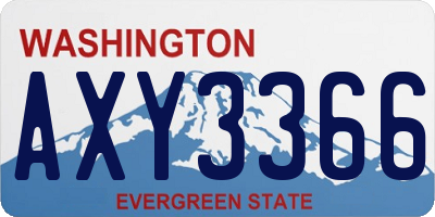 WA license plate AXY3366