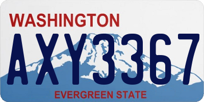 WA license plate AXY3367