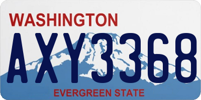 WA license plate AXY3368