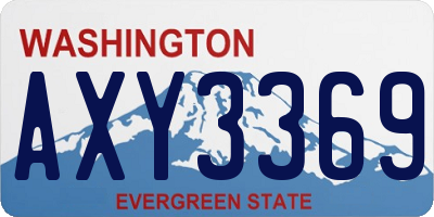 WA license plate AXY3369