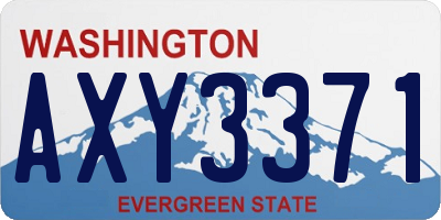 WA license plate AXY3371