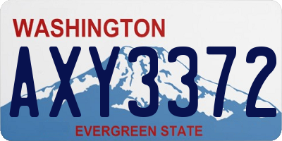 WA license plate AXY3372