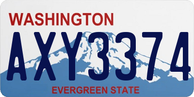 WA license plate AXY3374