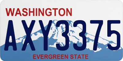 WA license plate AXY3375