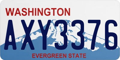 WA license plate AXY3376