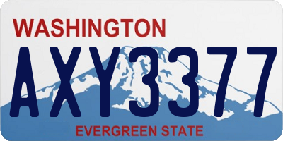 WA license plate AXY3377