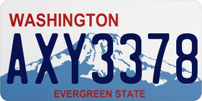WA license plate AXY3378