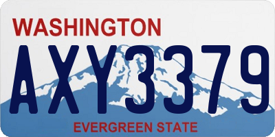 WA license plate AXY3379