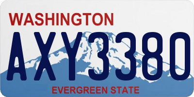 WA license plate AXY3380
