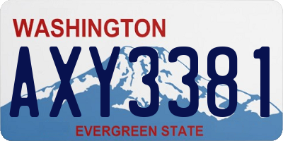 WA license plate AXY3381