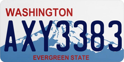 WA license plate AXY3383