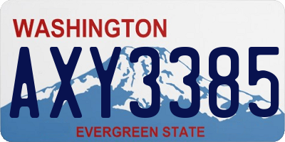WA license plate AXY3385