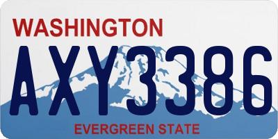 WA license plate AXY3386