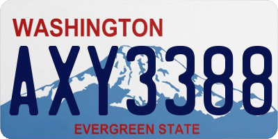 WA license plate AXY3388