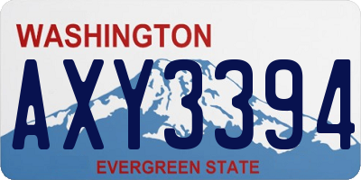 WA license plate AXY3394