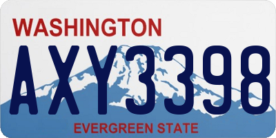 WA license plate AXY3398