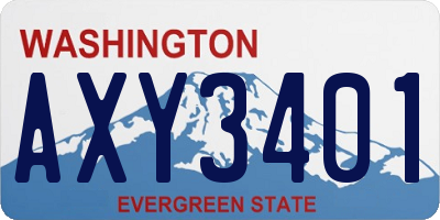 WA license plate AXY3401