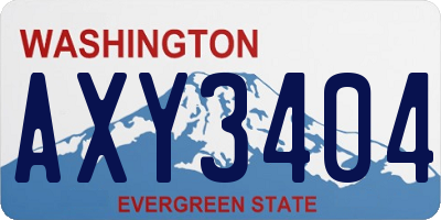 WA license plate AXY3404
