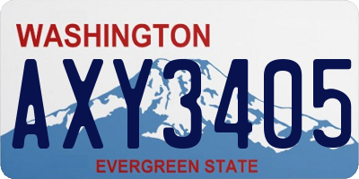 WA license plate AXY3405
