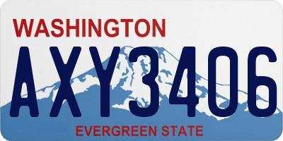 WA license plate AXY3406