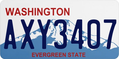 WA license plate AXY3407