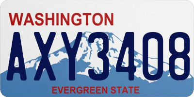 WA license plate AXY3408