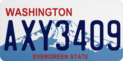 WA license plate AXY3409