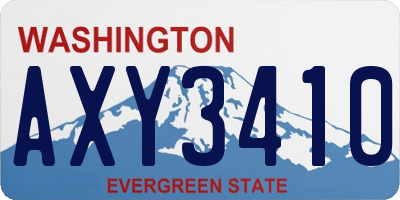 WA license plate AXY3410