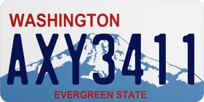 WA license plate AXY3411