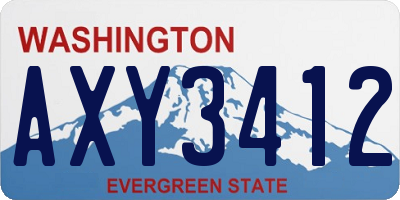 WA license plate AXY3412