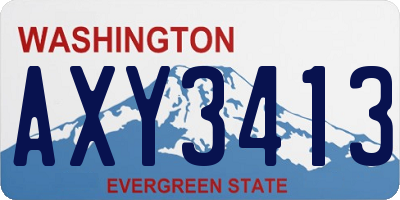 WA license plate AXY3413