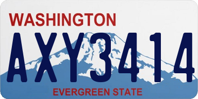 WA license plate AXY3414