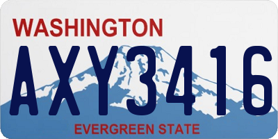 WA license plate AXY3416