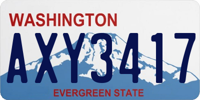 WA license plate AXY3417
