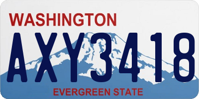 WA license plate AXY3418