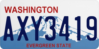 WA license plate AXY3419