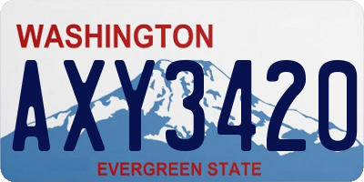 WA license plate AXY3420