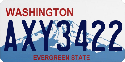 WA license plate AXY3422
