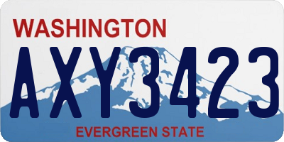 WA license plate AXY3423