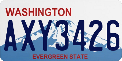 WA license plate AXY3426