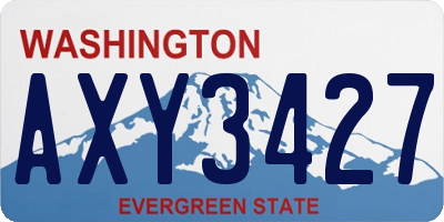 WA license plate AXY3427