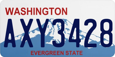 WA license plate AXY3428