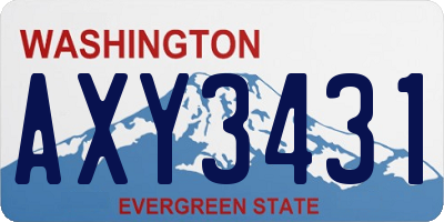 WA license plate AXY3431