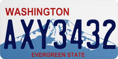 WA license plate AXY3432