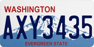 WA license plate AXY3435