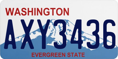 WA license plate AXY3436