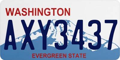 WA license plate AXY3437